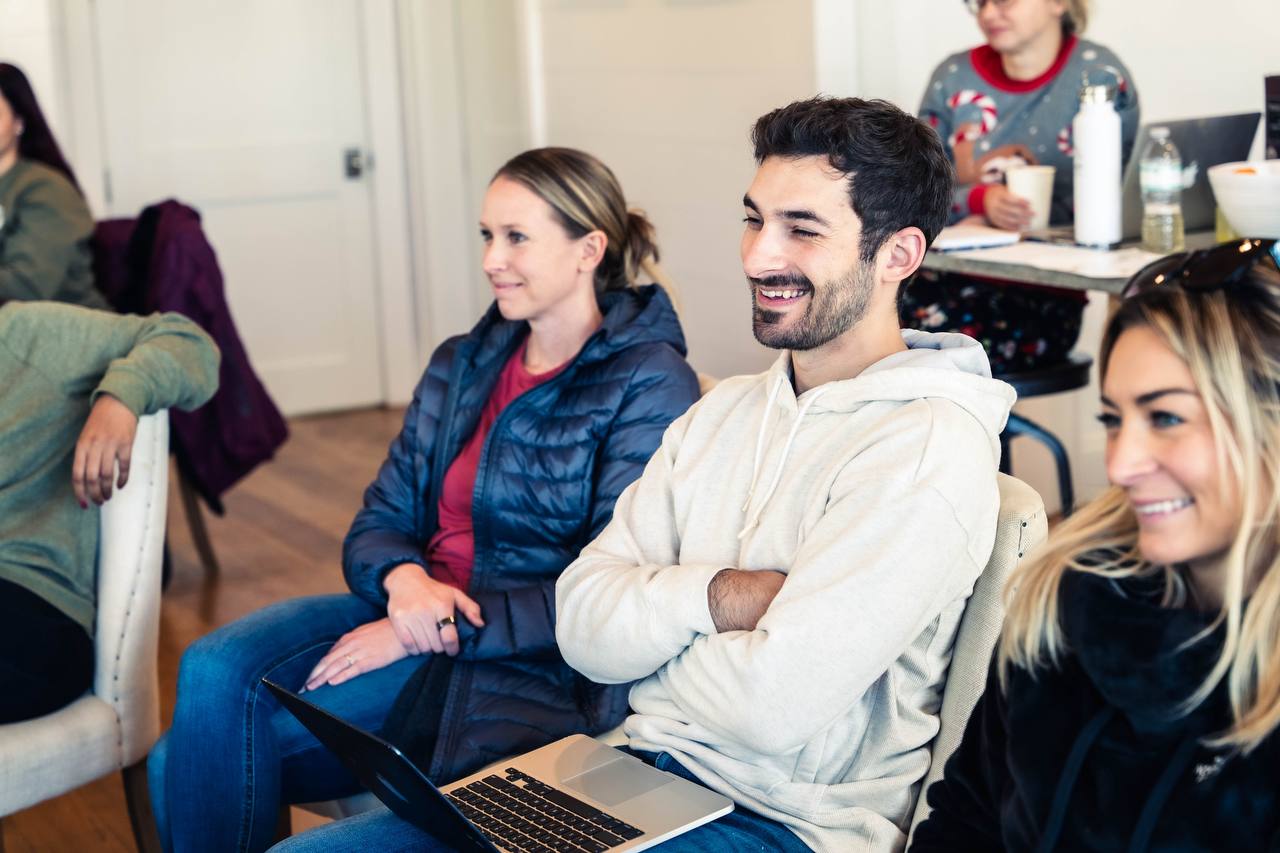 Team engaged in session